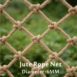 Netting Natural Jute Rope Net Child Safety Net Climbing Garden Stair Protective Staket Mesh Anti Bird Deer Chicken Deer Decoration Tak Net