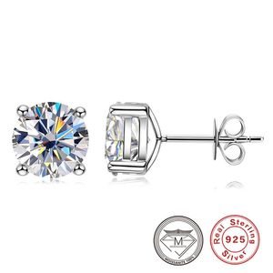 Luxury 2 Carat VVS Moissanite Earrings for Men Women Classic4 Prong Setting Lab Diamond Stud Earing Jewelry