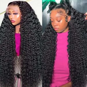 Showme 5x5 HD Бесклеевые предварительно выщипанные бразильские девственные парики с глубокими волнами, кружевные передние парики, человеческие волосы, плотность 180%, парик с застежкой на резинку, натуральная линия волос