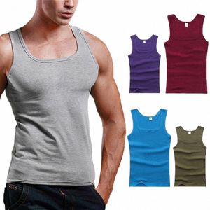 casual Men Vest Cool Fitn Vest Sleevel Tops Undershirt Plus Size Men Clothing Tank Tops Summer Black White Gray Vest Male N6EQ#