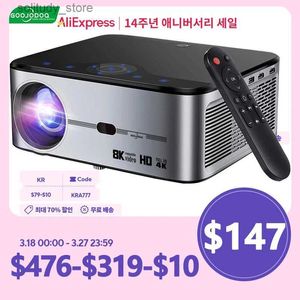 Andra projektortillbehör Goojodoq Full HD 1080p Projector 4K 8K 700SI 15500LUMENS Android WiFi LED Video Film Projector LED Home Theatre Beam Q240322