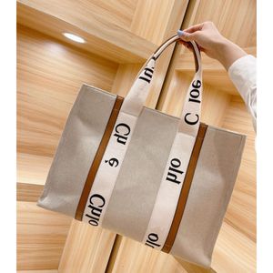 3sizes Women chloe chloee Handbags Woody Tote Shopping Bag Handbag Top Quality Canvas Fashion Linen Large Beach Bags Luxury Designer Travel Crossbody Вы KR1Z