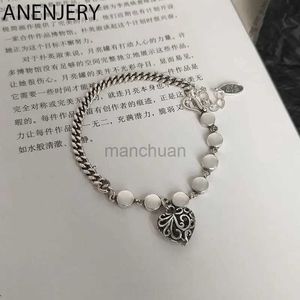 Chain Anenjery Silver Chain Love Chain Armband Crystal Armband Womens Valentines Day Gift S-B418 240325