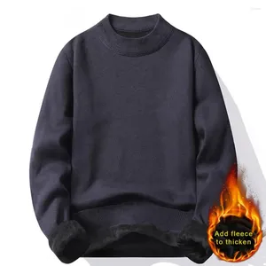 Men's Sweaters Men Long Sleeve Top Polyester Sweater Thick Knitted Fall Winter With Half-high Collar Warm For Casual