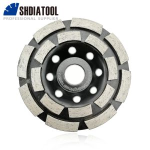 Schuurschijven SHDIATOOL 4inch 100MM Diamond Double Row Grinding Cup Wheel For Concrete Masonry Granite Brick Diamond Grinding Disc