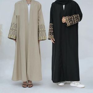 Roupas étnicas Moda Bordado Abaya Kimono Oversized Muçulmano Feminino Comprimento Total Robe Outerwear Serviço de Adoração Ramadã