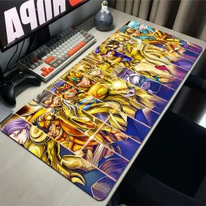 Pads computador mouse pad velocidade saint seiya grande tapete de mesa pc gamer acessórios mousepad xxl teclado jogos esteiras playmat deskmat almofadas