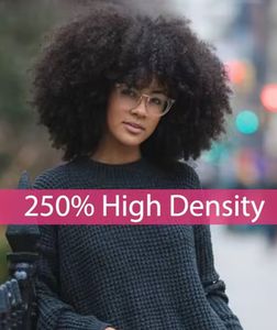 Trendy Indian Remy Curly Human Hair Bob Blueless Maszyna wykonana peruka z dziecięcym włosami 250 gęstość afro perwersy jerry curl krótka peruka do dziewczyny lady tani bez koronki