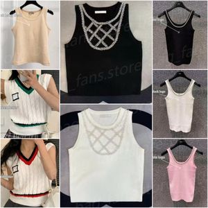 High Quality Designer Tank Tops Women's Summer Holiday top Sleeveless Tops with Beads Fashion New Style 23484 26481 26918