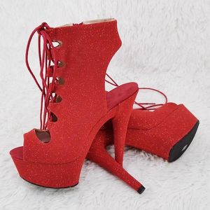 Dance Shoes Auman Ale 15CM/6inches PU Upper Sexy Exotic High Heel Platform Party Women Ankle Boots Pole 017