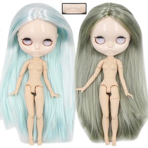 Lodowe DBS Blyth lalka proste włosy bez okularów rzeźbione usta spersonalizowane stawowe ciało 16 BJD OB24 Anime Girl 240311