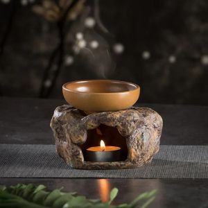 Queimadores YXY Retro Japonês Grés Chá Quente Fogão Cerâmica Vela Óleos Essenciais Queimador Kung Fu Tea Warmer Cup para Decoração de Casa Teaware