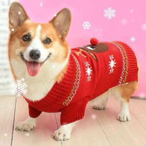 セーター2023ウェールズのコーギー犬の服、冬の犬のセーター、クリスマスペットコート、ラブラドール、ゴールデンレトリバー、ミディアム犬クリスマス服