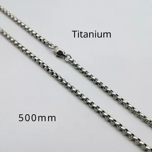 Pendant Necklaces Pure Titanium Box Chain Necklace 3mm Men's Unisex Non Allergic Skin Care Healthy Size Complete Lightweight Anti 500mm