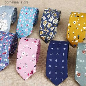 Neck Ties Neck Ties Hot New Sell Cotton Mens Colourful Casual Tie For Man Ties Narrow Kids Necktie Slim Skinny Cravate Narrow Thick Neckties 6cm Y240325
