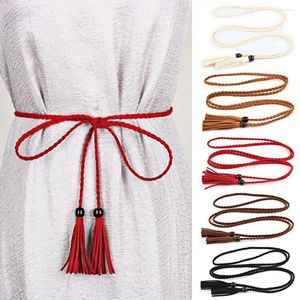Belts Braided Waist Rope Durable Ethnic Style Tassel Adjustable Thin Dress