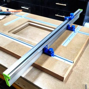 Joiners Aluminium Profile Fence 75 Type Miter Track Ttrack Backer W/scale Sliding Brackets Tslot for Table Saw Woodworking Workbench