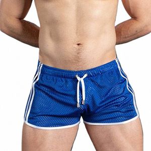 mens Classic Board Shorts Breathable Mesh Aro Pants Swimsuit Drawstring Elastic Waist Swimming Trunks Aloha Comfort Beachwear n00W#