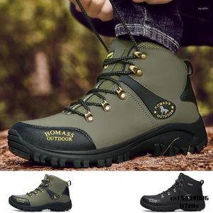 Sapatos de fitness esporte caminhadas para homens ao ar livre à prova dwaterproof água profissional trekking couro botas caça inverno quente escalada moda