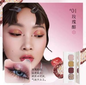 Shadow Qian Yan 4 Colors Eye Shadow Pallete Black Pink Purple Cowherd Sequins Matte Make Up Palette