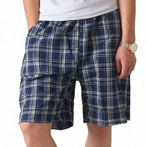 Shorts Casual Pants Slee Loose Male Conforce Underwear Cott Homewear Boxers Mens Korta Sleepwear Underpants Plaid i8HD#