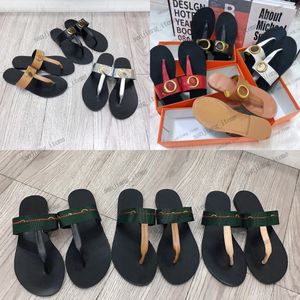 With gold buckle interlocking G slippers thong sandal for women ladies canvas leather fashion flats mule house beach pool slides free shipping slider shoes