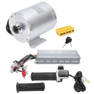 Zagen 48V 2000W Electric Bike Brush Motor med Controller + Rotera handtag + Switch Kit Electric Bicycle Conversion Accessory