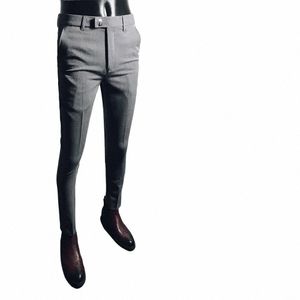 men's Casual Stretch Pants New Slim Busin Formal Office Versatile Interview For Solid Color Daily Wear Hot Selling Shorts L5zR#