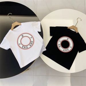 الأطفال T-Shirt Boys Girls مجموعات الأطفال قصيرة الأكمام أعلى مصمم للأطفال مع رسالة أسود أبيض الحجم 90-160