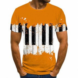 2022ニュースタイルメンズレディースTシャツアートピアノキーボード3DパンクTシャツメンズプリントOネックカジュアルシャツヒップホップ半袖Q2OA＃