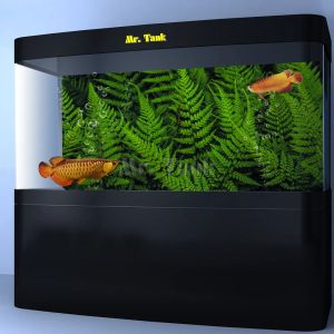 Decorazioni Mr.Tank Acquario Sfondo Poster Adesivo Nuove felci verdi Foglie PVC Acquario Sfondo Decorazione paesaggio Accessori