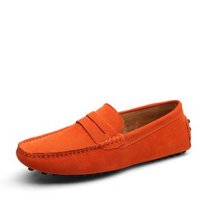 Män casual skor espadrilles trippel svart vit brun vin röd marin khaki herrar mocka läder sneakers glid på båt sko utomhus platt kör jogging promenad 38-52 A138