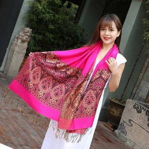 Sarongs Yeni Sıcak Moda Kadınlar Çift Taraflı Paisley İpek Pashmina Eşarp Çantası Şal Vintage Zarif Eşarp Ücretsiz Teslimat 24325