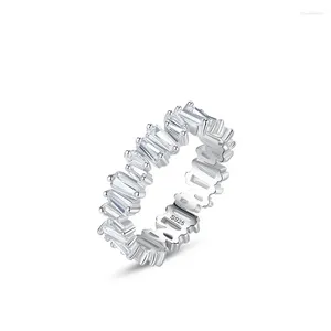 Кольца кластера, трансграничное серебро S925, роскошное кольцо нестандартной формы с полным бриллиантом, женская европейская и американская мода