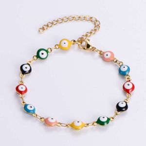 Gold Plated Turkish Jewelry Baby Pink Red Evil Eye Beaded Bracelets