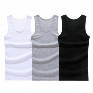 man's Cott Solid Seaml Underwear Brand Clothing Mens Sleevel Tank Vest Comfortable Undershirt Mens Undershirts a53e#