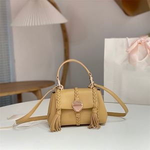 Women Luxury Hanging Bag Designer Calfskin Shoulder Bags Tassel Genuine Leather Handle Weaving Top Quality Wallet Fashionable and Minimalist Handbags