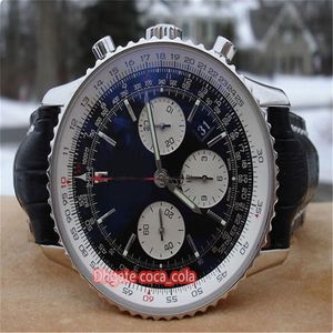 Luxury Factory WATCH 43mm Black Face Aviation Timing 1 Series ETA 7750 Movement Chronograph Fashion Mens Quality Sapphire Watches232z