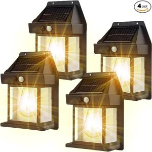 Decorazioni Lampada da parete solare per esterni Lampada a filamento di tungsteno impermeabile Lampada a induzione Lampada da parete per giardino a luce domestica