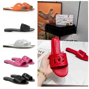 womens summer slipper G slides Ladies Slippers Brand Designer Sandals Flat Heel Fashion Versatile Leather Casual Comfort Flip Flop Size 36-42