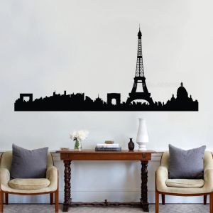 Aufkleber Frankreich Paris Symbol Zeichen Eiffelturm Stadt Wandaufkleber Vinyl Aufkleber für Wohnzimmer Schlafzimmer Home Decor Selbstklebendes Wandbild LL2573