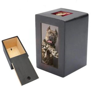 Lighters Wooden Pet Dog Cat Urn Photo Cinerary Casket Memorial Box X5r6