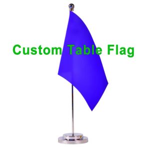 Accessories Custom Table Flag Mini 14x21cm With Gold Or Silver Metal Flagpole Base 100D Polyester Home Decoration Manufacturers Hot Selling