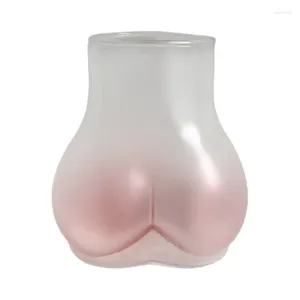 Wine Glasses Creative 450ml Unique BuShape Beer Cups Pink Clear Drinking Supplies Coffee Cup For Dining Room Cafes Bar Glass