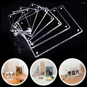 Frames Transparent Acrylic Po Frame Magnetic Poster Display Stand Bedroom Wall Decoration Table Picture