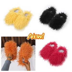 Chinelos Desgaste Externo GAI Soft Bottom Home Mulheres Atacado Flat Candy Color Fur Mulheres Chinelos Moda Outono Peludo Casa Chinelos maomao Senhoras interessantes