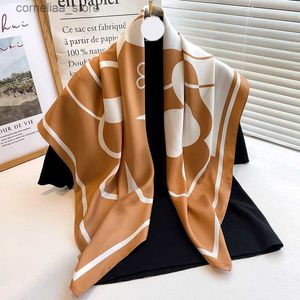 Bandanas Durag Scarves 2024 Casual Fashion Twill Silk Scarf For Women Print Wraps Pannband Shawl Stoles Hijab Lady Square Foulard Bandana Ny design Y240325