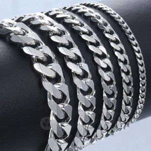 Chain Mens Bracelet Womens Curb Cuban Link Chain Stainless Steel Mens Bracelet Womens Bracelet Davieslee Mens Jewelry DLKBM05 24325
