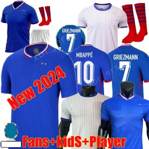 French 2024 Euro Cup Home Away jersey MBAPPE soccer jerseys COMAN SALIBA DEMBELE KANTE Maillot BENZEMA GRIEZMANN POGBA VARANE kids Men fans player football shirt 4XL