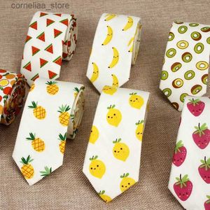 Neck Ties Neck Ties Cotton Mens Colourful Tie Banana Fruits Ties For Man Narrow Necktie Slim Skinny Cravate Narrow Thick Adults Women Neckties Y240325